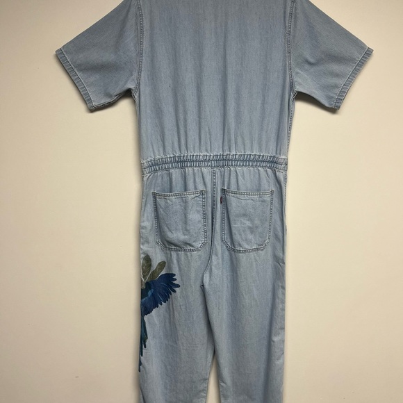 Levi’s X FARM RIO- Denim Jumpsuit with Parrot Print - Picture 5 of 11